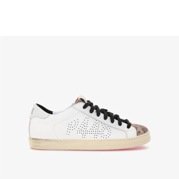 NEW P448 women's john tanky sneakers in white/leopard